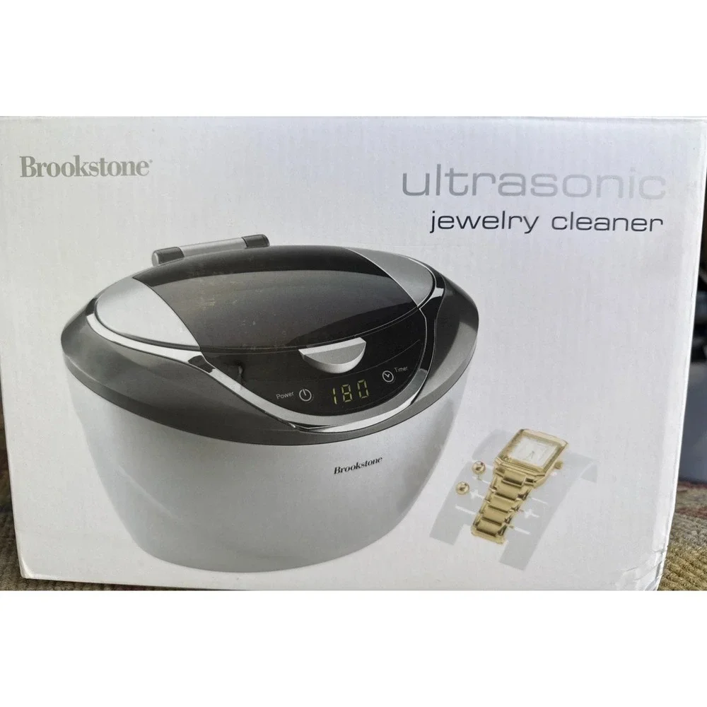 NEW Brookstone Ultrasonic Jewelry Cleaner Digital Timer 572545 Unused